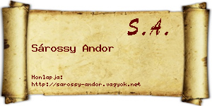 Sárossy Andor névjegykártya