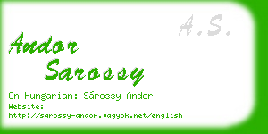 andor sarossy business card
