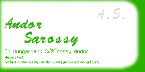 andor sarossy business card